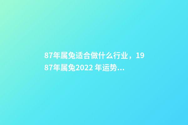 87年属兔适合做什么行业，1987年属兔2022 年运势 87年兔34岁的财运2022，1987年属兔2022年运势及运程女性-第1张-观点-玄机派